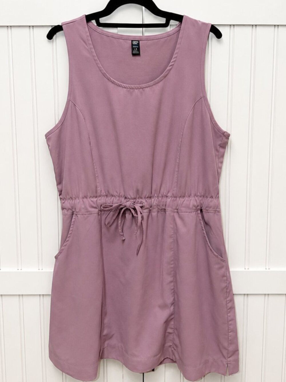 32 Degrees Cool Mauve Pink Sleeveless Drawstring Waist Dress Large